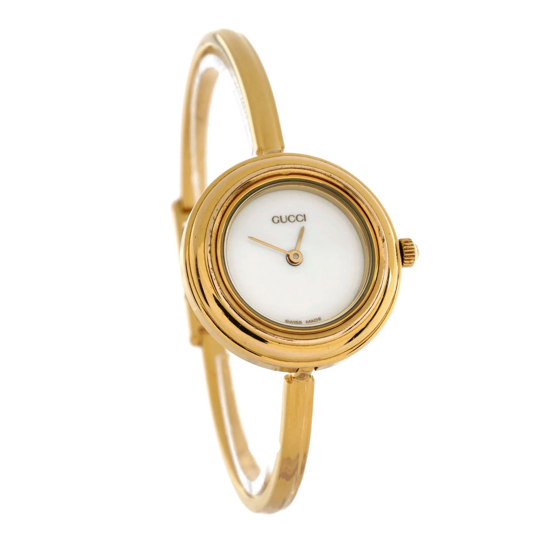 1100 Interchangeable Bezel Bangle Quartz Watch Plated Metal with Plastic 26