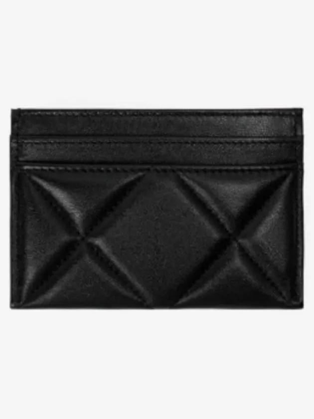19 Gold Chain Logo Quilted Lambskin Card Wallet Black Chanel