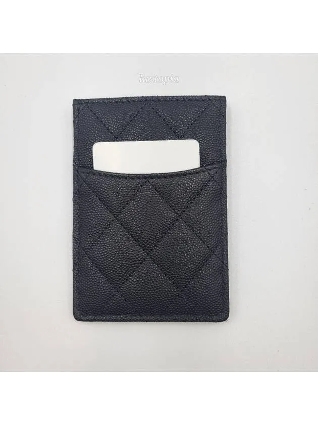24P Coco Lettering CC Logo Card Slot Caviar Black AP3835 Chanel