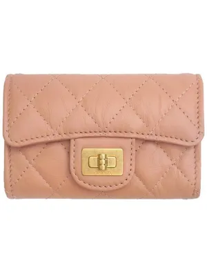2.55 Vintage Flap Card Wallet Beige Chanel
