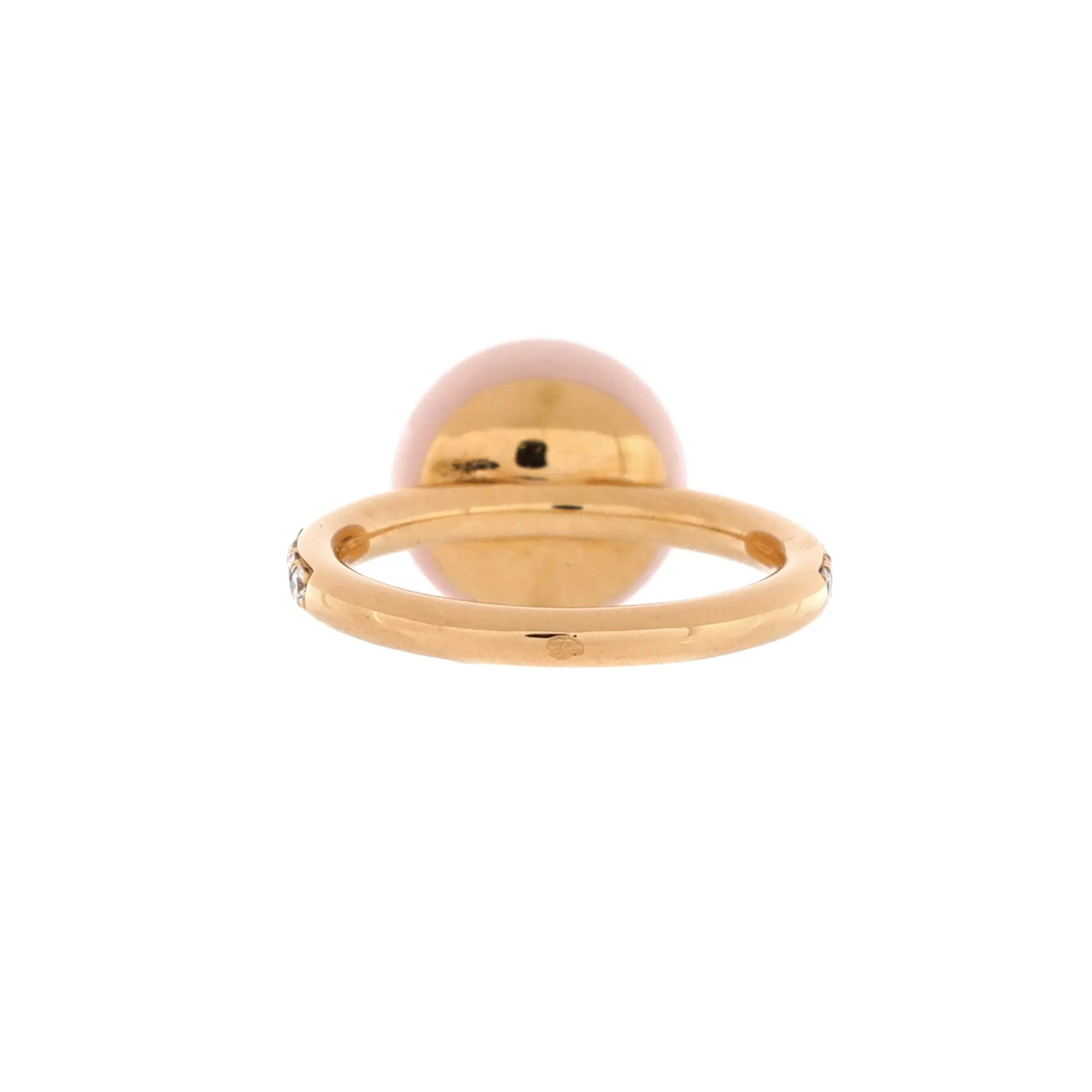 B Blossom Ring 18K Rose Gold and 18K White Gold with Pink Opal and Diamonds