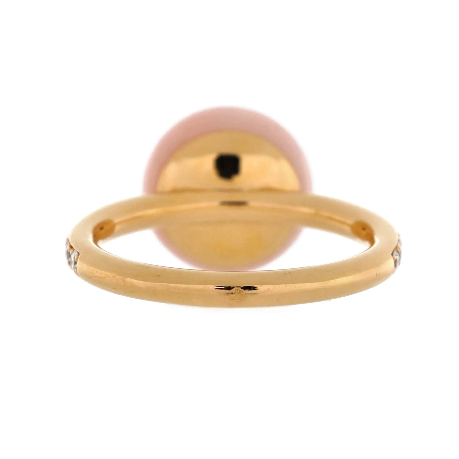 B Blossom Ring 18K Rose Gold and 18K White Gold with Pink Opal and Diamonds