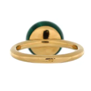 B Blossom Ring 18K Yellow Gold and 18K White Gold with Malachite and Diamonds