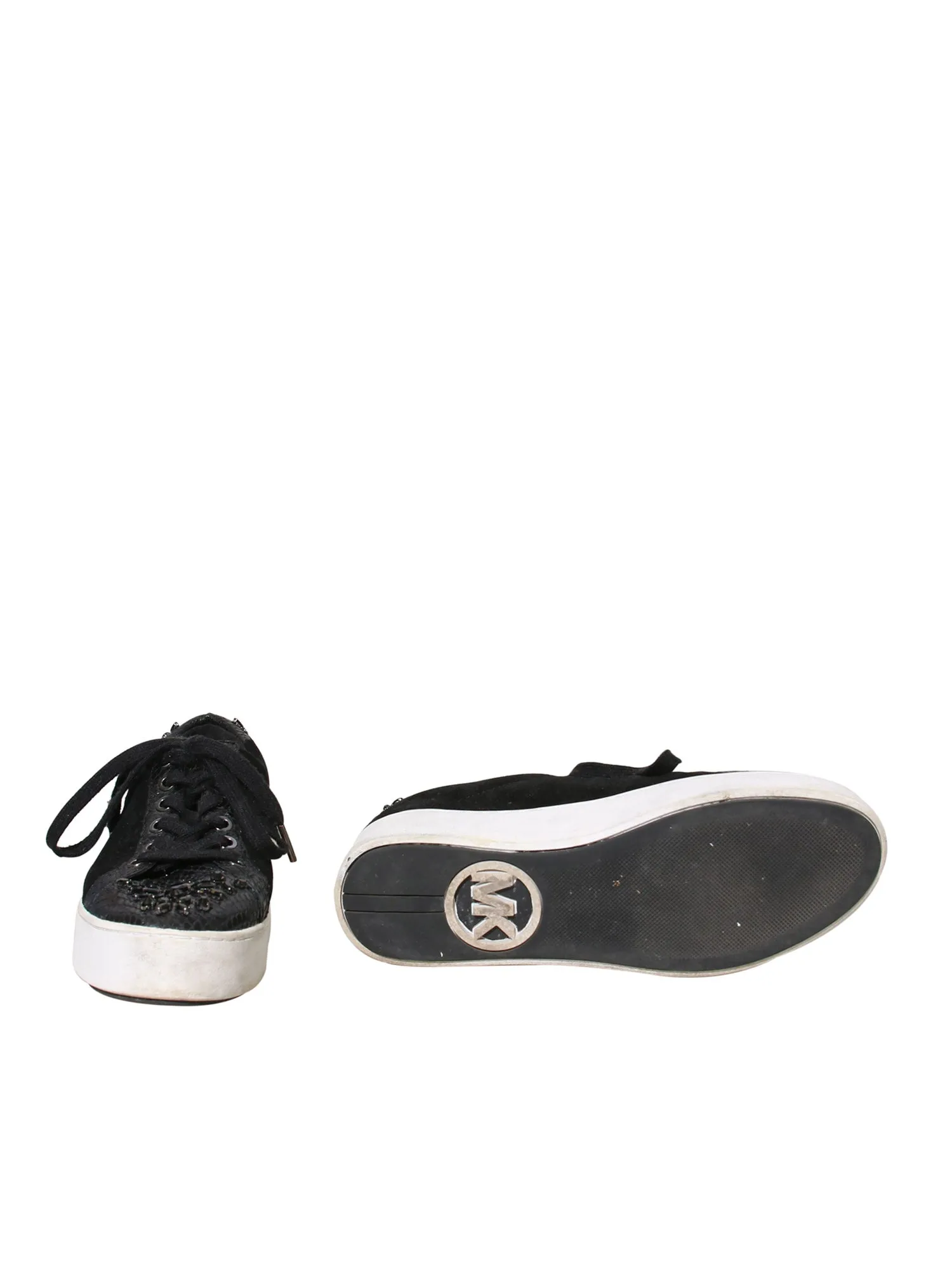 Embellished Suede Sneakers