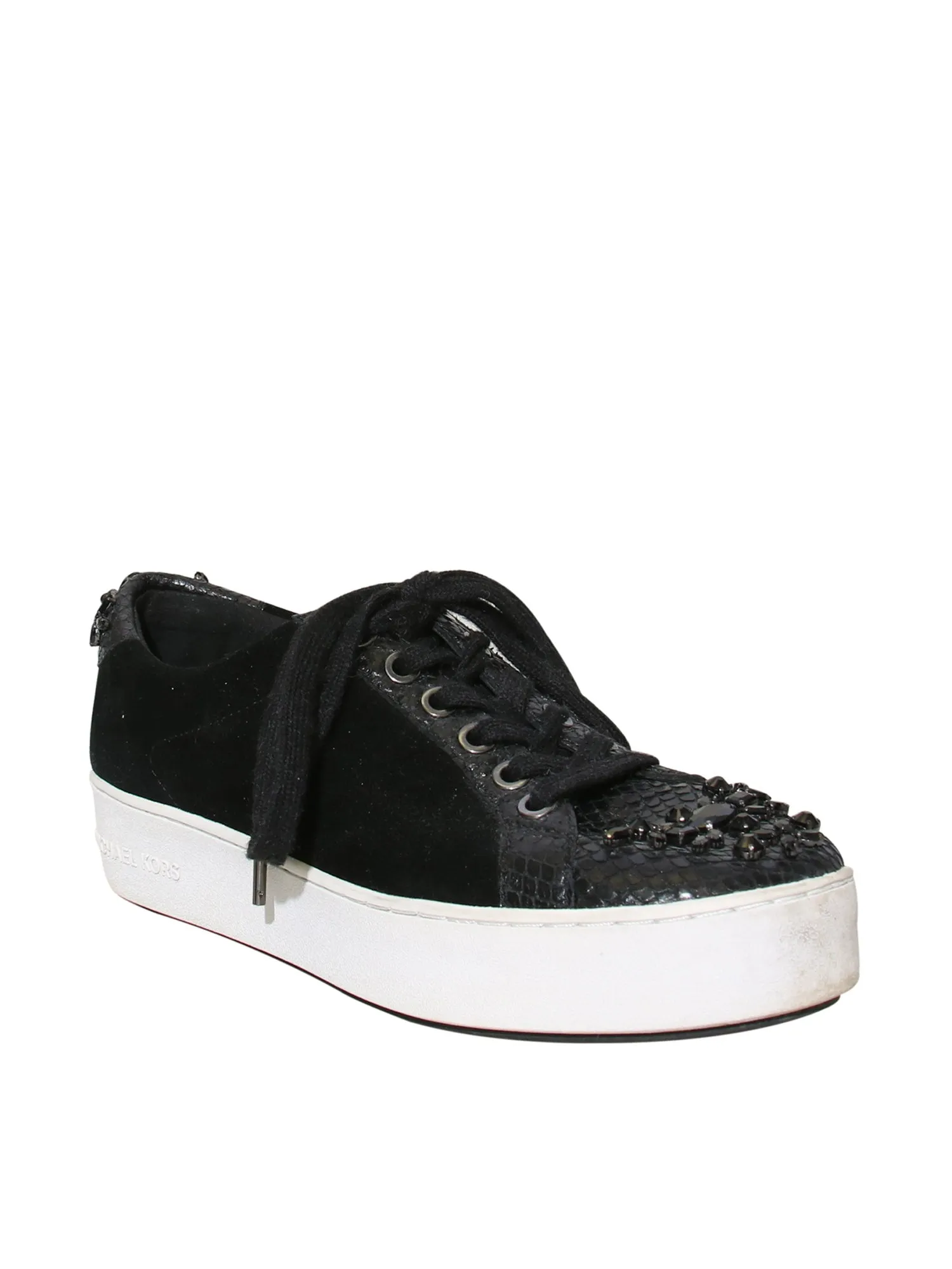 Embellished Suede Sneakers