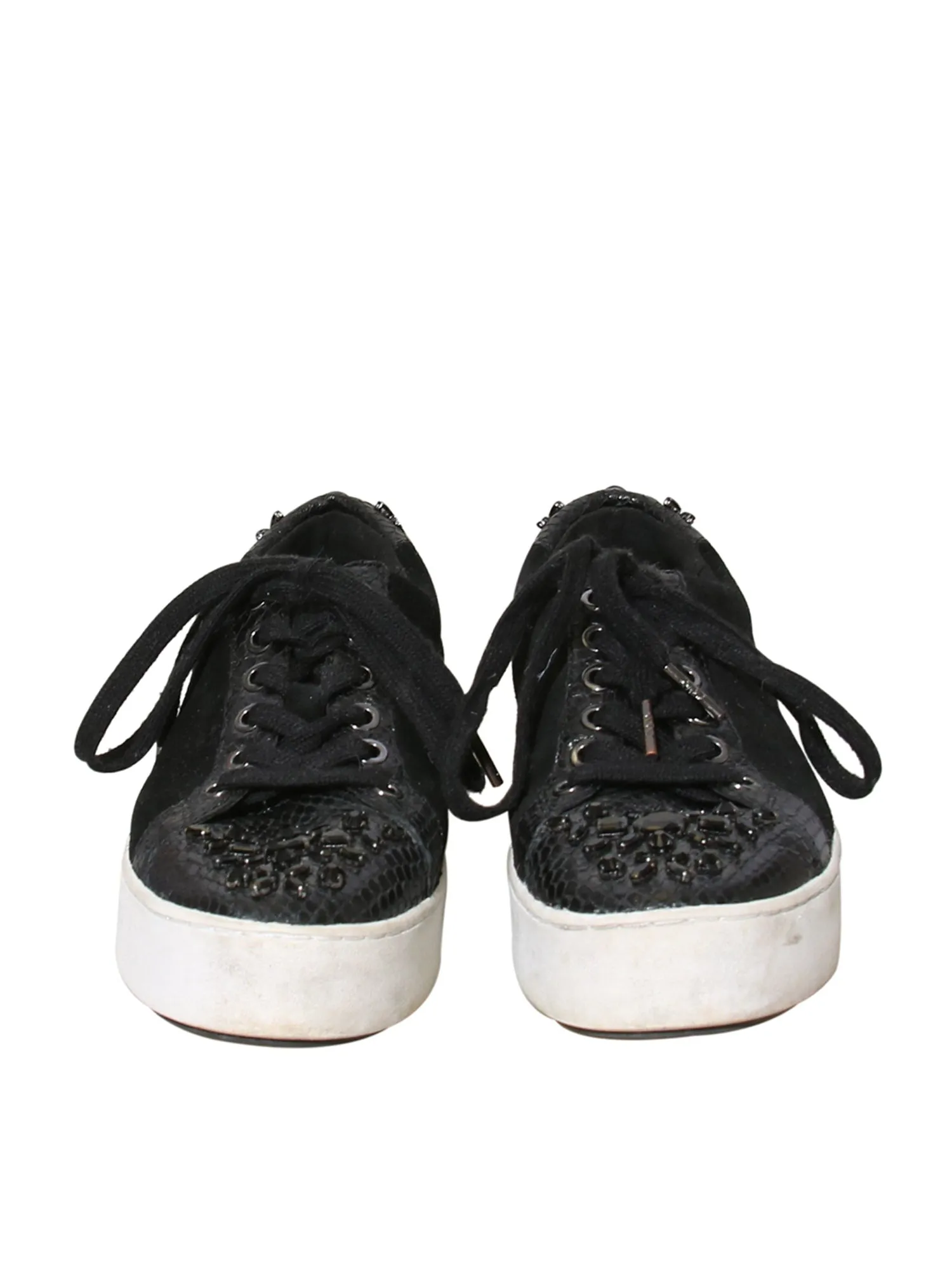 Embellished Suede Sneakers